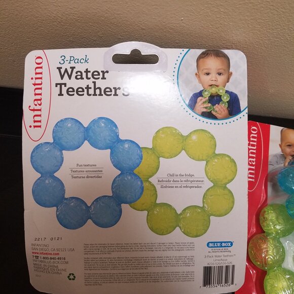 Infantino Two 3-Pack Water Teethers Chill Baby Rings Teething BPA Free ~NEW - Picture 3 of 3
